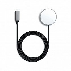 Беспроводное зарядное устройство Satechi Magnetic Wireless, Magsafe для iPhone, 1.5м, «серый космос»