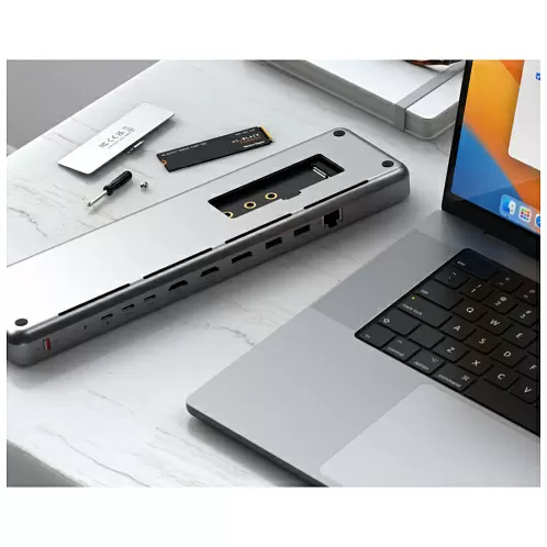 USB-хаб-подставка с отсеком для SSD Satechi Dual-Docking Stationс / USB-C, "серый космос"