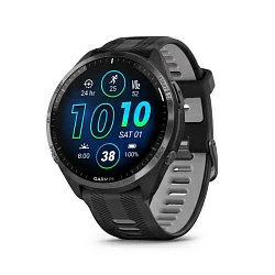 Умные часы Garmin Forerunner 965 черные, темно-серый DLC/титановый безель, ремешок - черный