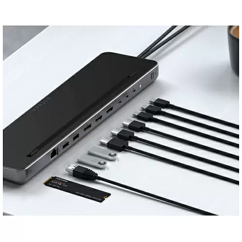 USB-хаб-подставка с отсеком для SSD Satechi Dual-Docking Stationс / USB-C, "серый космос"