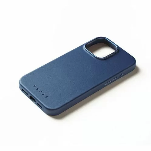 Чехол Mujjo Leather Case для iPhone 16 Pro Max, MagSafe, синий