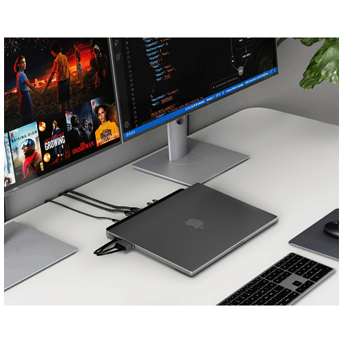 USB-хаб-подставка с отсеком для SSD Satechi Dual-Docking Stationс / USB-C, "серый космос"