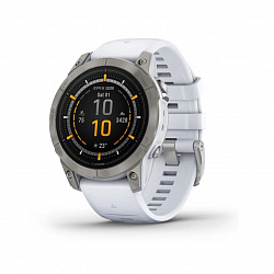 Умные часы Garmin Epix Pro (Gen 2) Sapphire Edition 47 мм, титан/белый/DLC, ремешок - белый