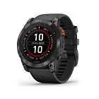 Умные часы Garmin Fenix 7X Pro Solar Edition, серый корпус, ремешок - черный