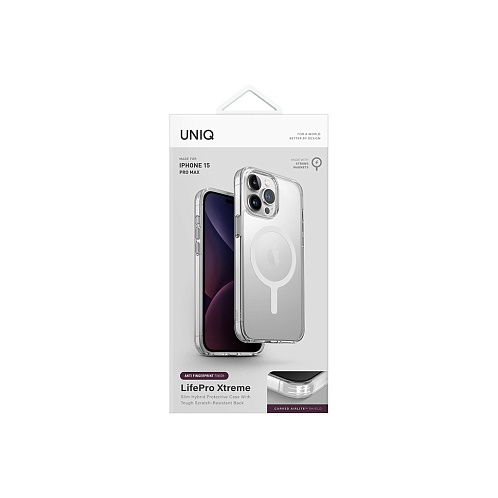 Чехол Uniq для iPhone 15 Pro Max Lifepro Xtreme AF, MagSafe, прозрачный